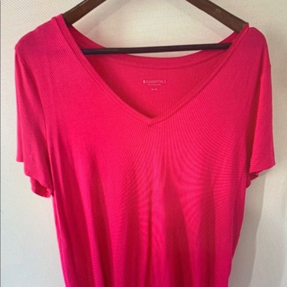 Essentials Women's Pink V-Neck Top